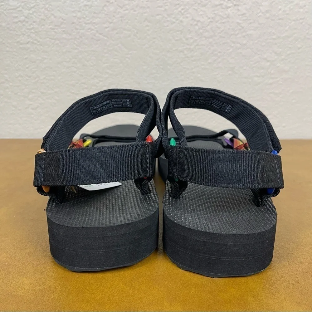 Teva Mid Universal Pride Platform Black/Rainbow‎ Sandal Size 14 Men